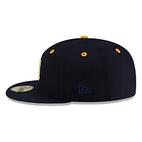 Seattle Mariners Navy Gold Cooperstown Trident New Era 59FIFTY Fitted Hat
