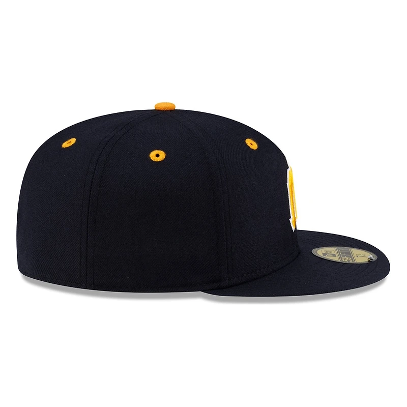 Seattle Mariners Navy Gold Cooperstown Trident New Era 59FIFTY Fitted Hat
