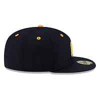 Seattle Mariners Navy Gold Cooperstown Trident New Era 59FIFTY Fitted Hat