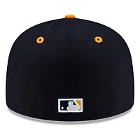 Seattle Mariners Navy Gold Cooperstown Trident New Era 59FIFTY Fitted Hat