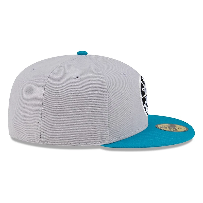 Seattle Mariners Grey Aqua Visor Circle Logo New Era 59FIFTY Fitted Hat