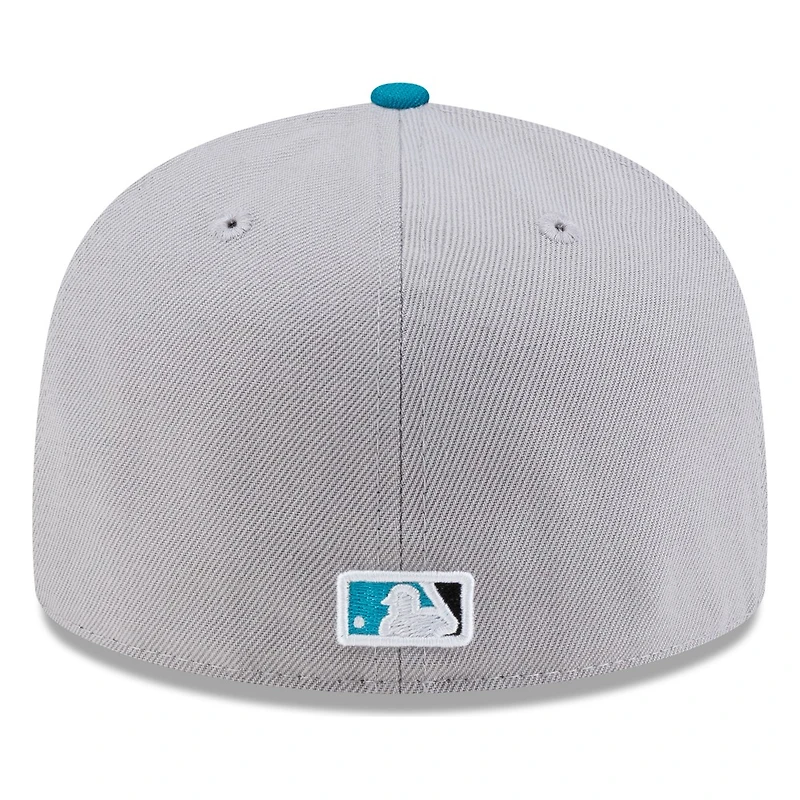 Seattle Mariners Grey Aqua Visor Circle Logo New Era 59FIFTY Fitted Hat