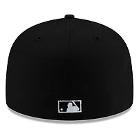 Seattle mariners Black White Outline Lowercase Wordmark New Era 59FIFTY Fitted Hat