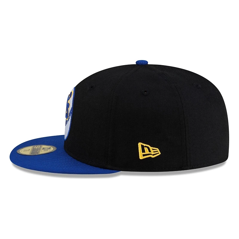 Seattle Mariners Black Royal Visor M's Baseball Logo Throwback New Era 59FIFTY Fitted Hat