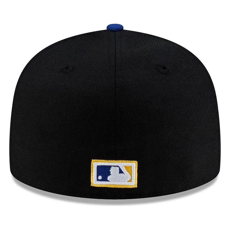 Seattle Mariners Black Royal Visor M's Baseball Logo Throwback New Era 59FIFTY Fitted Hat