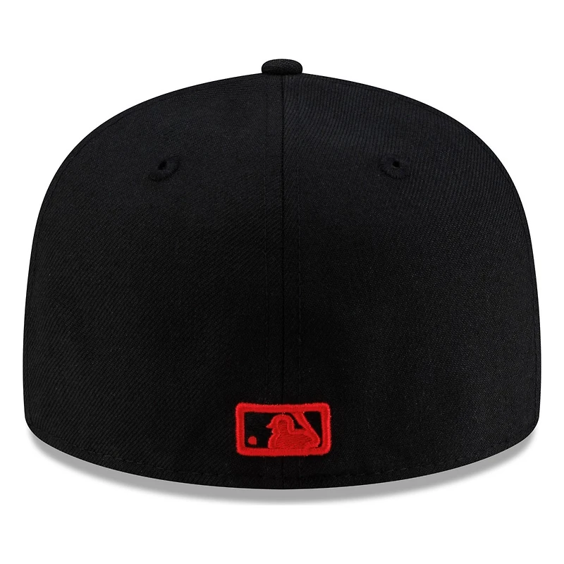 Seattle Mariners Black Red Pop "S" Compass Logo New Era 59FIFTY Fitted Hat