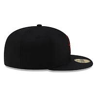 Seattle Mariners Black Red Pop "S" Compass Logo New Era 59FIFTY Fitted Hat