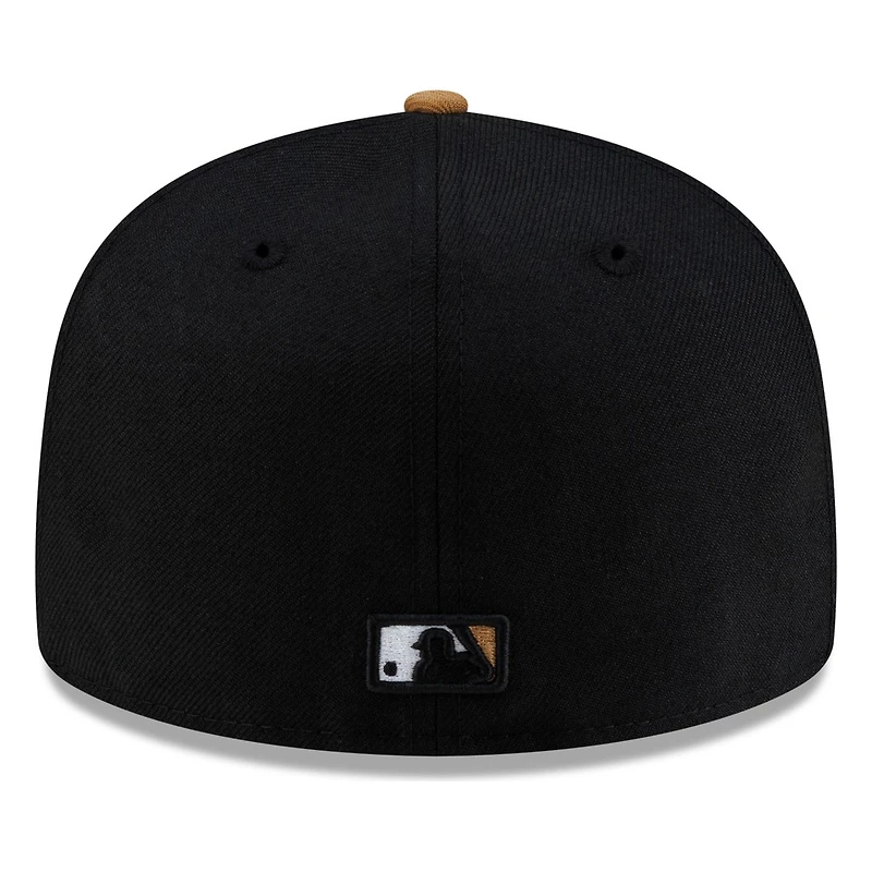 Seattle Mariners Black Brown Visor Star Trident Throwback New Era 59FIFTY Fitted Hat