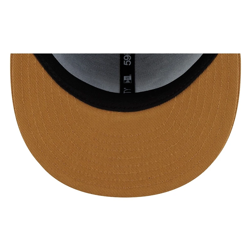 Seattle Mariners Black Brown Visor Star Trident Throwback New Era 59FIFTY Fitted Hat