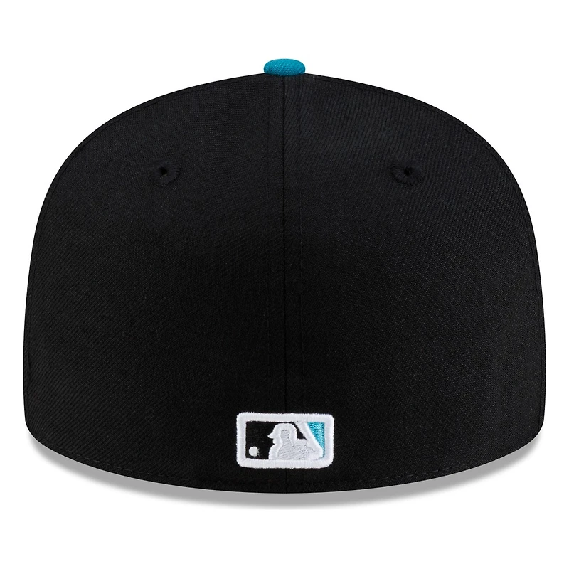 Seattle MARINERS Black Aqua Visor Wordmark New Era 59FIFTY Fitted Hat