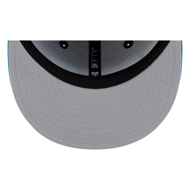 Seattle MARINERS Black Aqua Visor Wordmark New Era 59FIFTY Fitted Hat