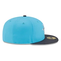 Seattle Mariners Aqua Black Visor Circle Logo New Era 59FIFTY Fitted Hat