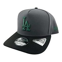 Los Angeles Dodgers Graphite and Black Prism Collection New Era 9FIFTY A-Frame Snapback Hat