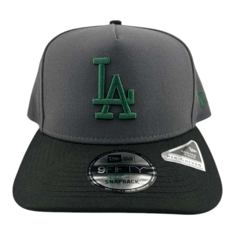 Los Angeles Dodgers Graphite and Black Prism Collection New Era 9FIFTY A-Frame Snapback Hat