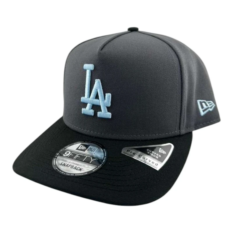 Los Angeles Dodgers Graphite and Black Sky Blue Prism Collection New Era 9FIFTY A-Frame Snapback Hat