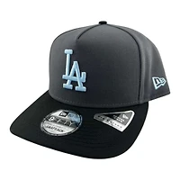 Los Angeles Dodgers Graphite and Black Sky Blue Prism Collection New Era 9FIFTY A-Frame Snapback Hat