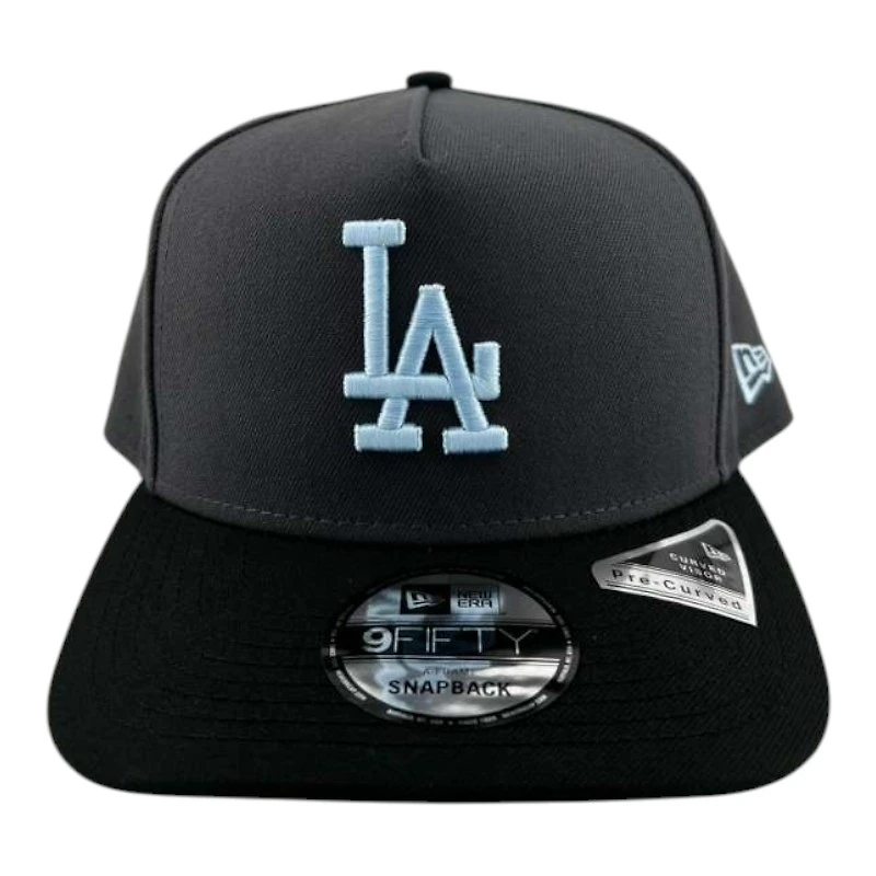 Los Angeles Dodgers Graphite and Black Sky Blue Prism Collection New Era 9FIFTY A-Frame Snapback Hat