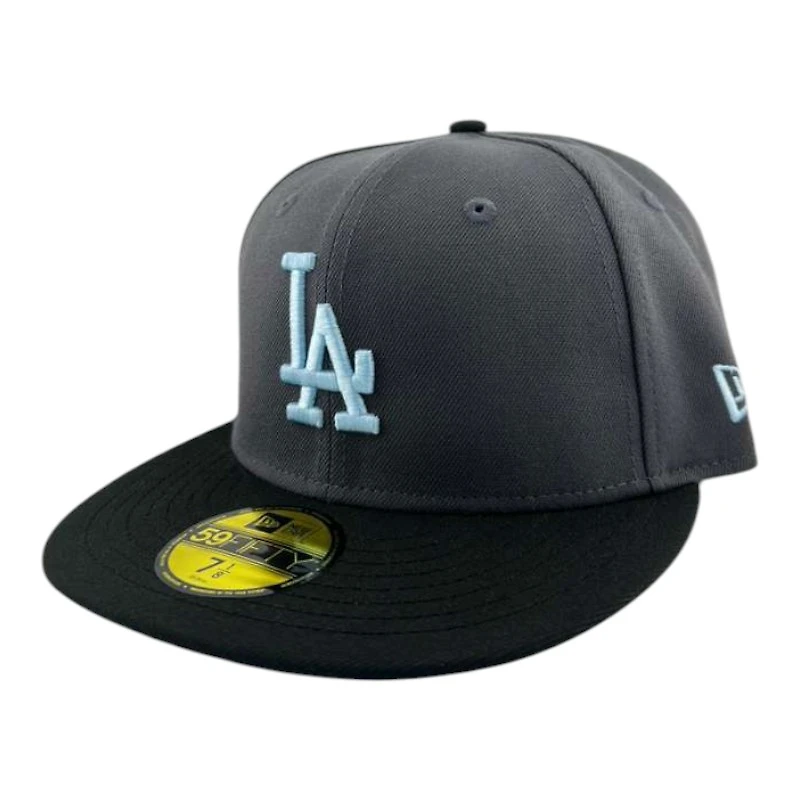 Los Angeles Dodgers Graphite and Black Sky Blue Prism Collection New Era 59FIFTY Fitted Hat