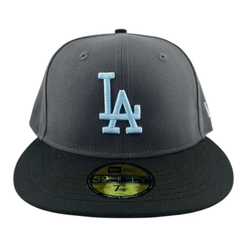 Los Angeles Dodgers Graphite and Black Sky Blue Prism Collection New Era 59FIFTY Fitted Hat