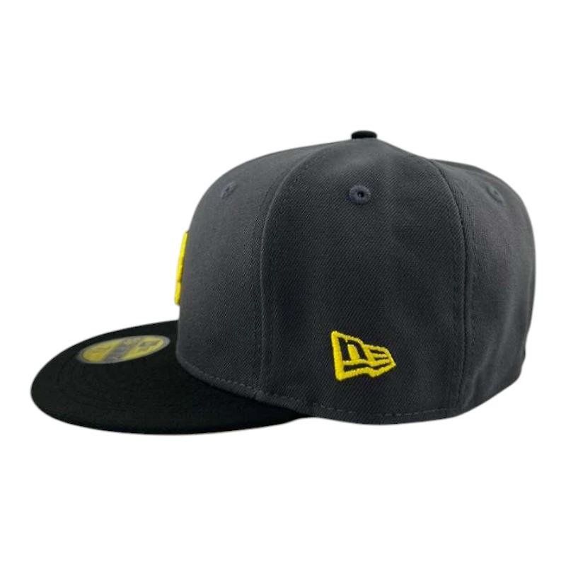 Los Angeles Dodgers Graphite and Black Yellow Prism Collection New Era 59FIFTY Fitted Hat