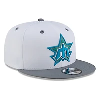 Seattle Mariners White Storm Grey Visor Star Trident New Era 9FIFTY Snapback Hat