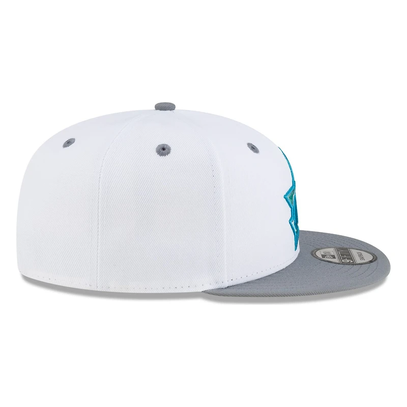 Seattle Mariners White Storm Grey Visor Star Trident New Era 9FIFTY Snapback Hat