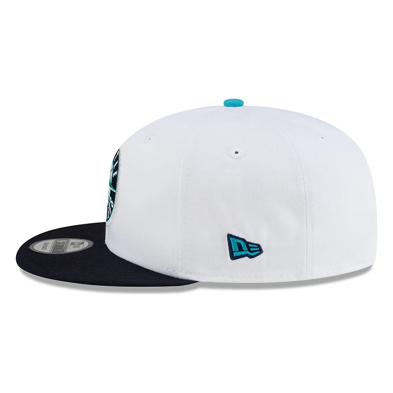 Seattle Mariners White Navy Visor Circle Logo New Era 9FIFTY Snapback Hat