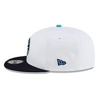 Seattle Mariners White Navy Visor Circle Logo New Era 9FIFTY Snapback Hat