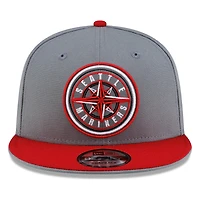 Seattle Mariners Storm Grey Red Visor Circle Logo New Era 9FIFTY Snapback Hat