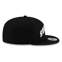 Seattle Mariners Black White seattle Lowercase Wordmark New Era 9FIFTY Snapback Hat