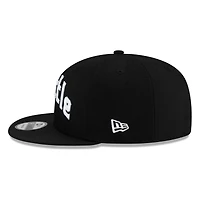 Seattle Mariners Black White seattle Lowercase Wordmark New Era 9FIFTY Snapback Hat