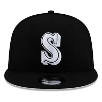 Seattle Mariners Black White Throwback "S" Logo New Era 9FIFTY Snapback Hat