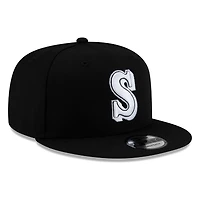 Seattle Mariners Black White Throwback "S" Logo New Era 9FIFTY Snapback Hat