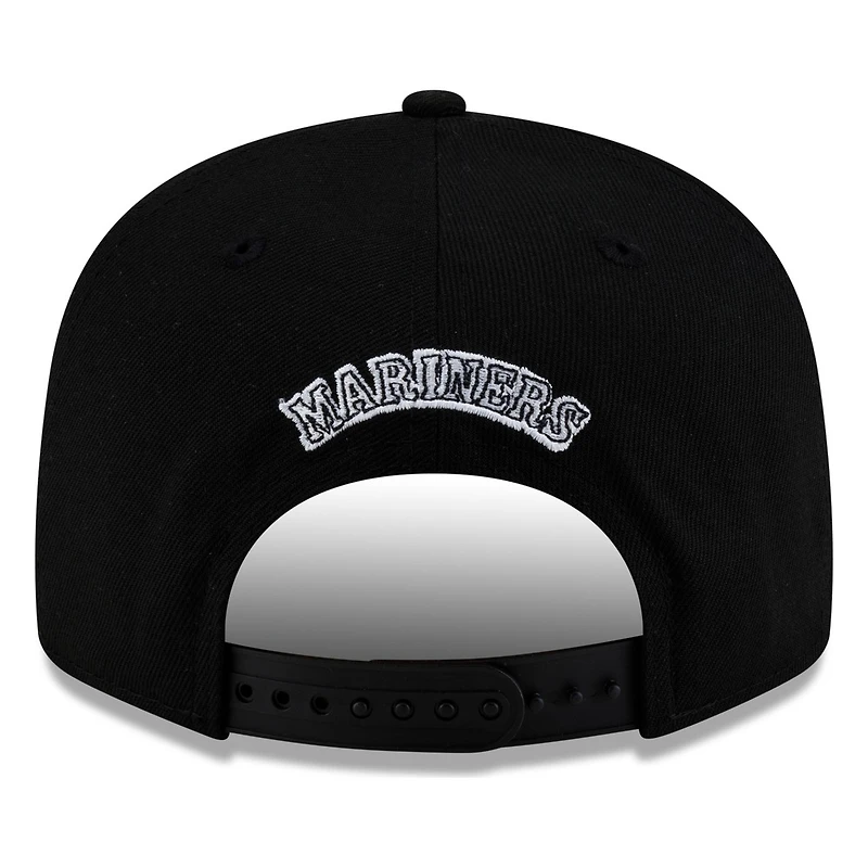 Seattle Mariners Black White Throwback "S" Logo New Era 9FIFTY Snapback Hat
