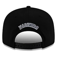 Seattle Mariners Black White Throwback "S" Logo New Era 9FIFTY Snapback Hat