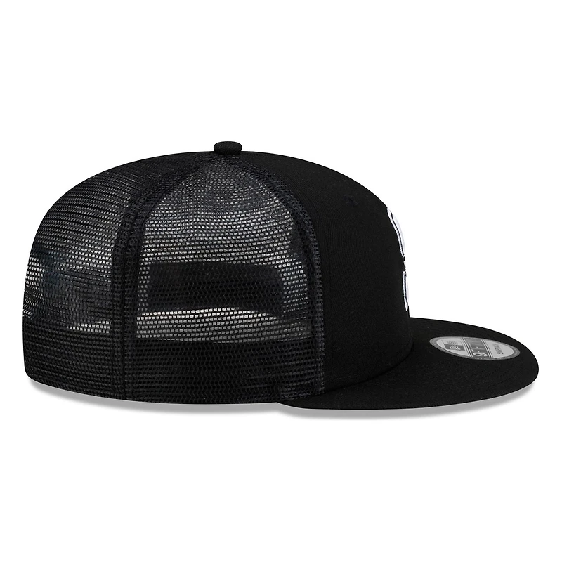 Seattle Mariners Black White "S" Compass Logo Trucker Mesh New Era 9FIFTY Snapback Hat