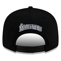 Seattle Mariners Black White "S" Compass Logo New Era 9FIFTY Snapback Hat