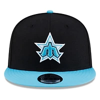 Seattle Mariners Black Vice Blue Visor Star Trident New Era 9FIFTY Snapback Hat