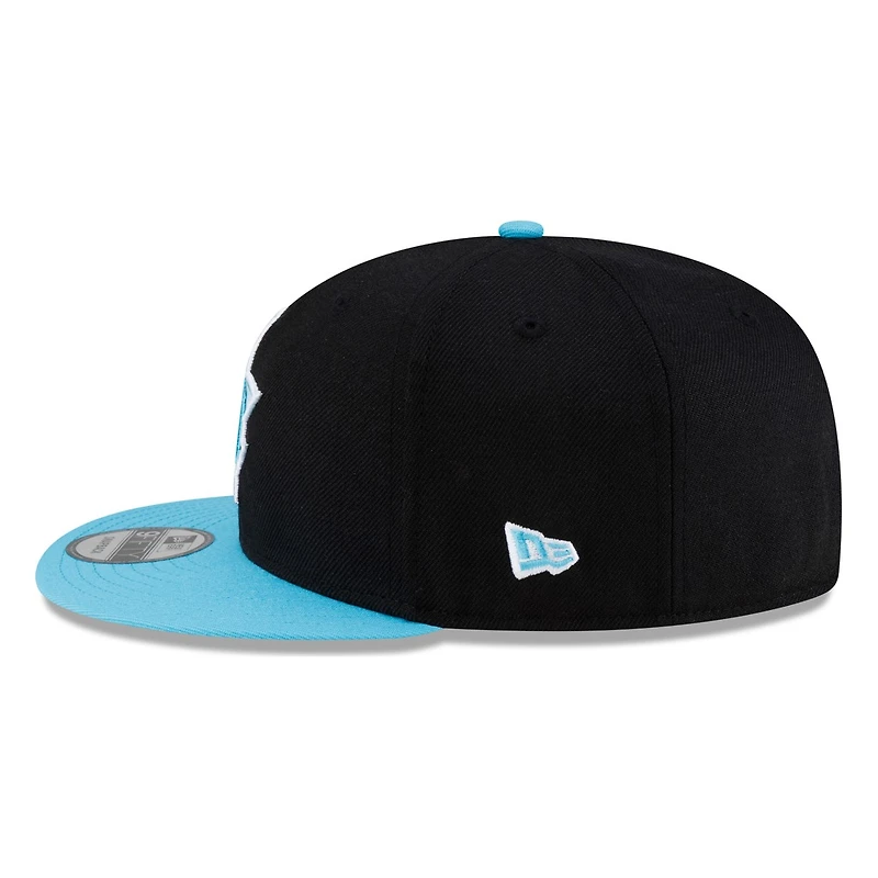 Seattle Mariners Black Vice Blue Visor Star Trident New Era 9FIFTY Snapback Hat