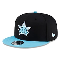 Seattle Mariners Black Vice Blue Visor Star Trident New Era 9FIFTY Snapback Hat