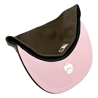 Los Angeles Dodgers Walnut Brown LA with Heart 2025 World Series Champions Patch Pink UV New Era 59FIFTY Fitted Hat