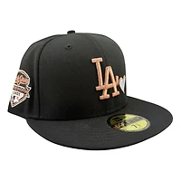 Los Angeles Dodgers Black Copper Stitching LA with Light Blue Heart 2025 World Series Champions Patch Sky Blue UV New Era 59FIFTY Fitted Hat