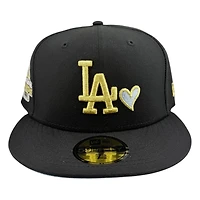 Los Angeles Dodgers Black Gold LA 2024 World Series Champions Patch Sky Blue UV New Era 59FIFTY Fitted Hat