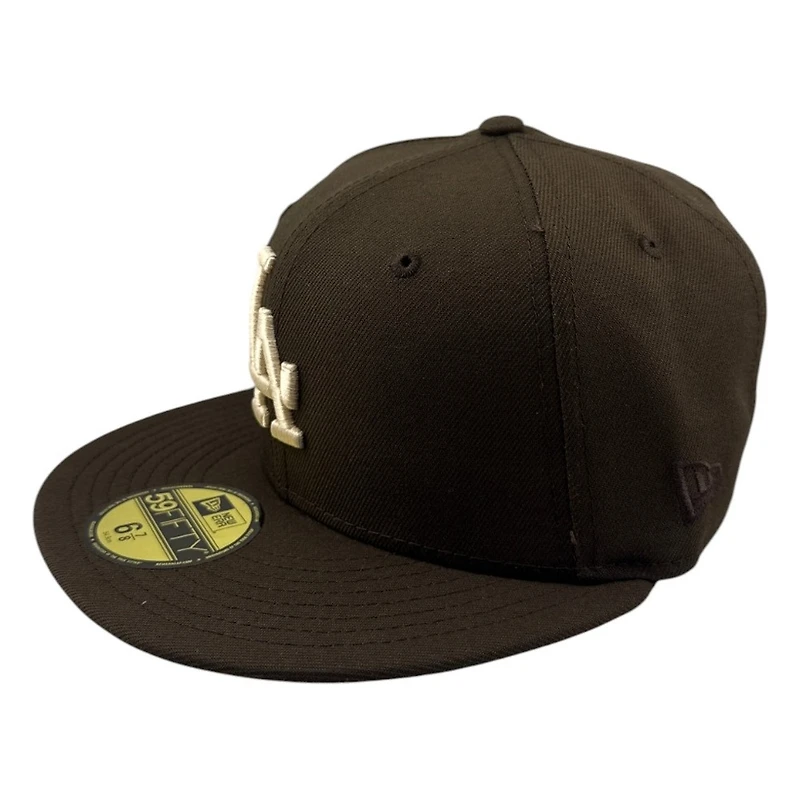 Los Angeles Dodgers Brown Dodger Stadium 50th Anniversary Patch Pink UV New Era 59FIFTY Fitted Hat