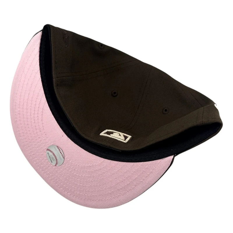 Los Angeles Dodgers Brown Dodger Stadium 50th Anniversary Patch Pink UV New Era 59FIFTY Fitted Hat