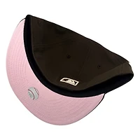 Los Angeles Dodgers Brown Dodger Stadium 50th Anniversary Patch Pink UV New Era 59FIFTY Fitted Hat