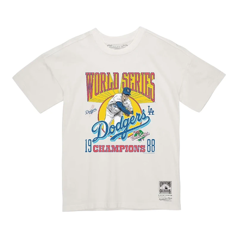 Los Angeles Dodgers Cream 1988 World Series Champions Mitchell & Ness Short Sleeve T-Shirt