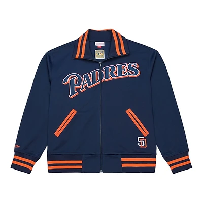 San Diego Padres Navy Playoff Win Satin Mitchell & Ness Full-Zip Jacket