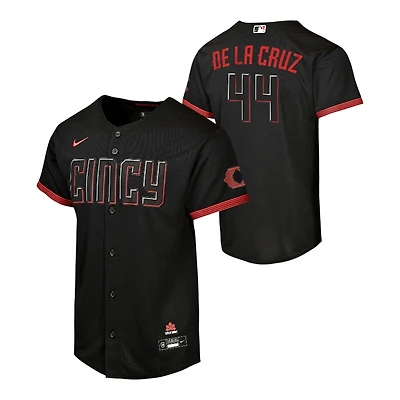 Youth Cincinnati Reds Elly De La Cruz Black City Connect Nike Home Run Jersey