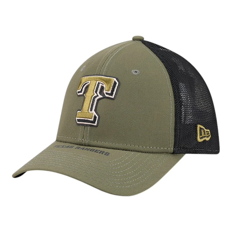 Texas Rangers Olive Green 2026 Armed Forces Day New Era 39THIRTY M-Crown Stretch Fit Hat